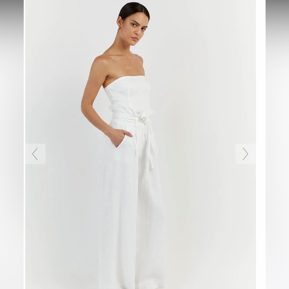 DISSH Lily White Linen Paperbag Pant